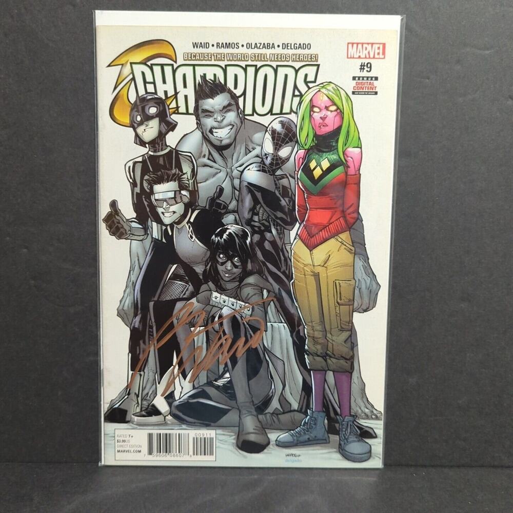 Champions #9 - Signed By Mark Waid 1st App/Origin of Red Locust, 2017,‎ Marvel